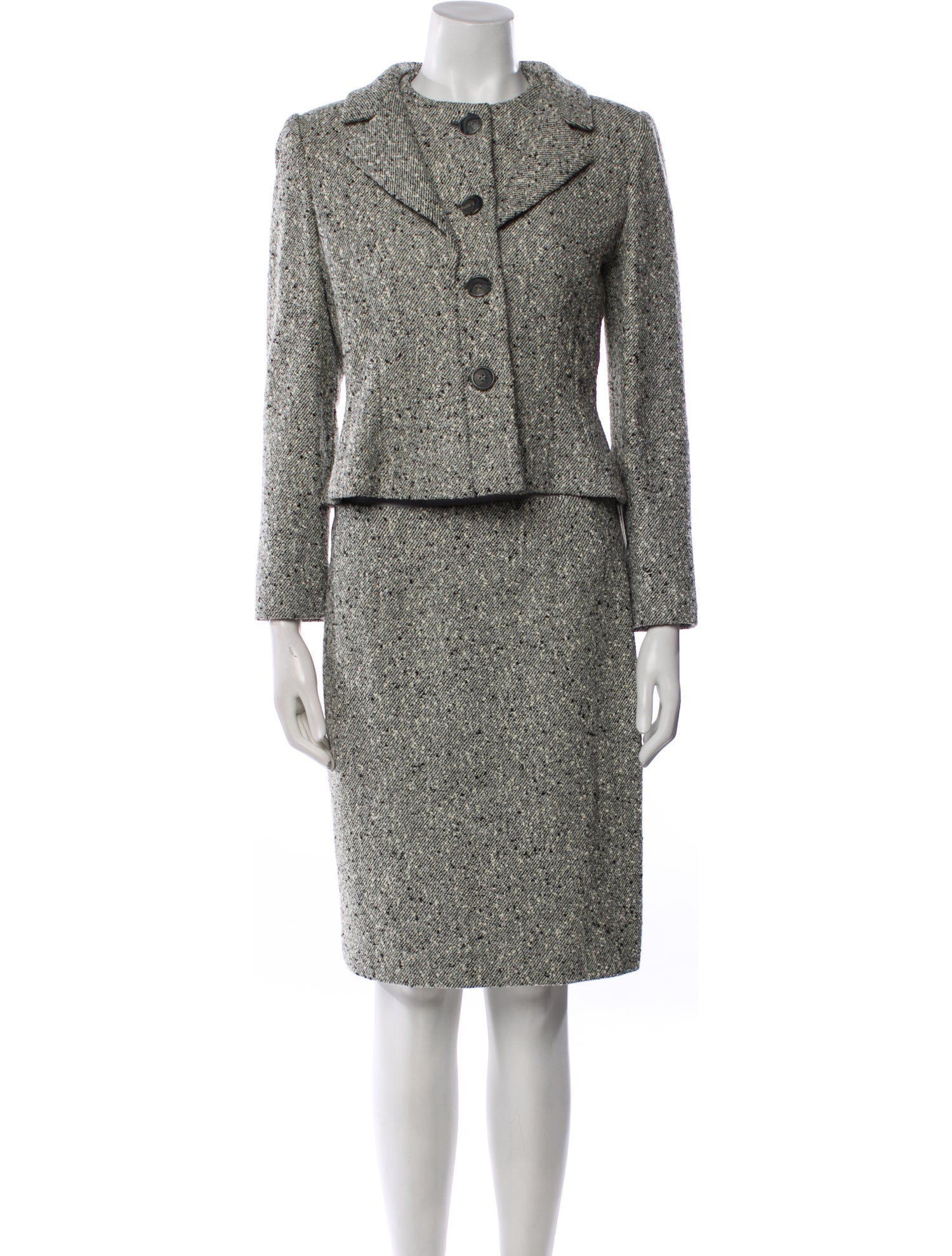 Bill Blass Tweed Pattern Skirt Suit