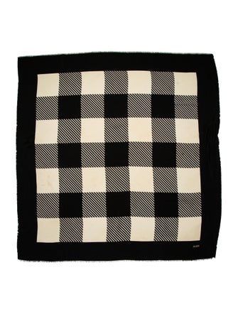 Bill Blass Silk Plaid Print Scarf