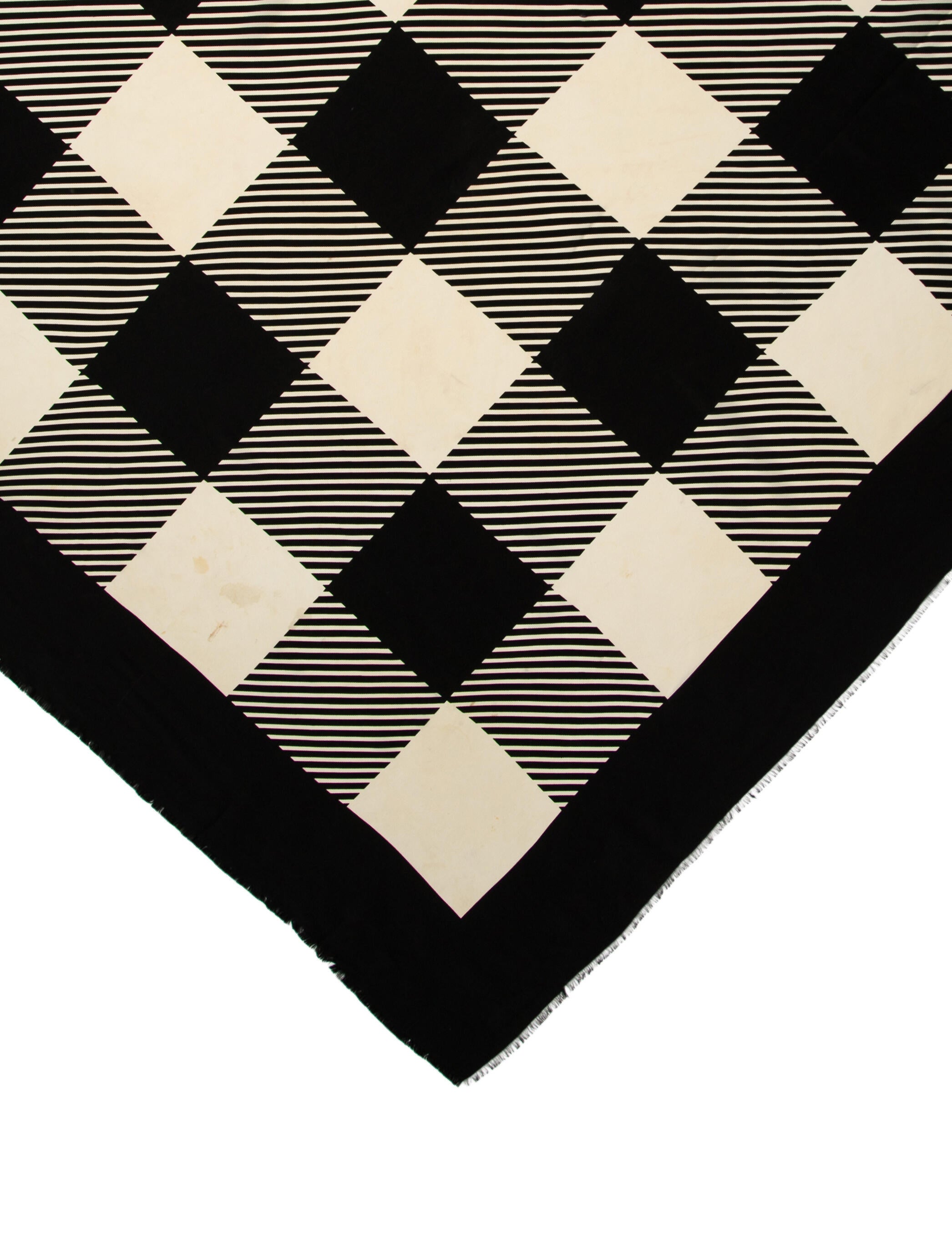 Bill Blass Silk Plaid Print Scarf