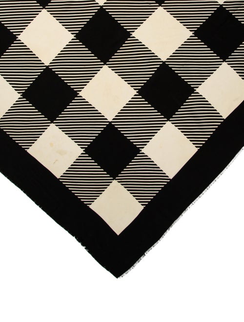 Bill Blass Silk Plaid Print Scarf