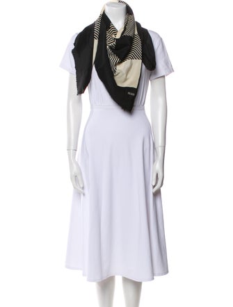 Bill Blass Silk Plaid Print Scarf