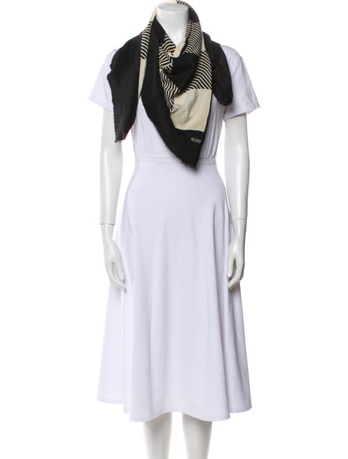 Bill Blass Silk Plaid Print Scarf