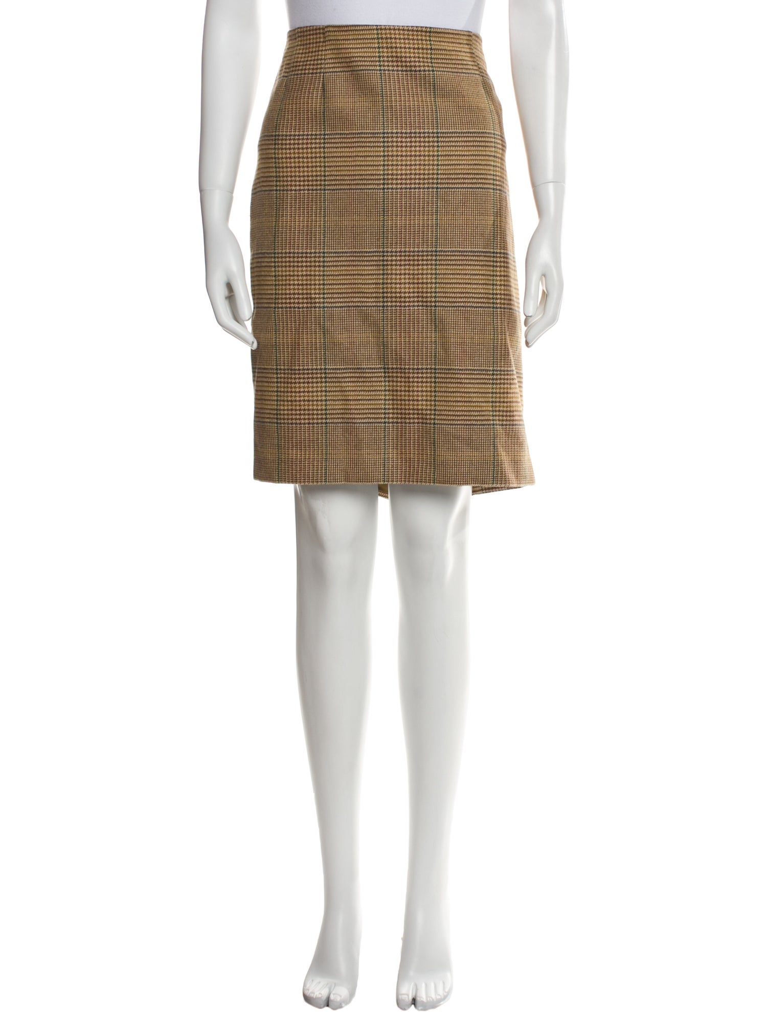Bill Blass Plaid Print Knee-Length Skirt
