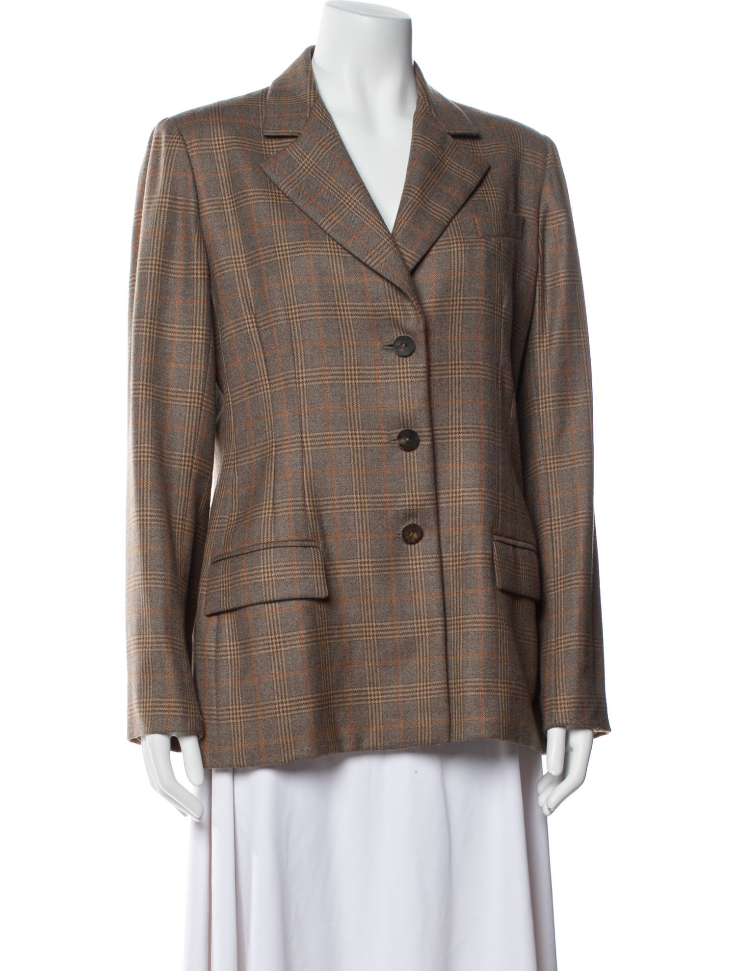 Bill Blass Plaid Print Blazer