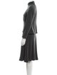 Bill Blass Wool Leather Trim Embellishment Skirt Set