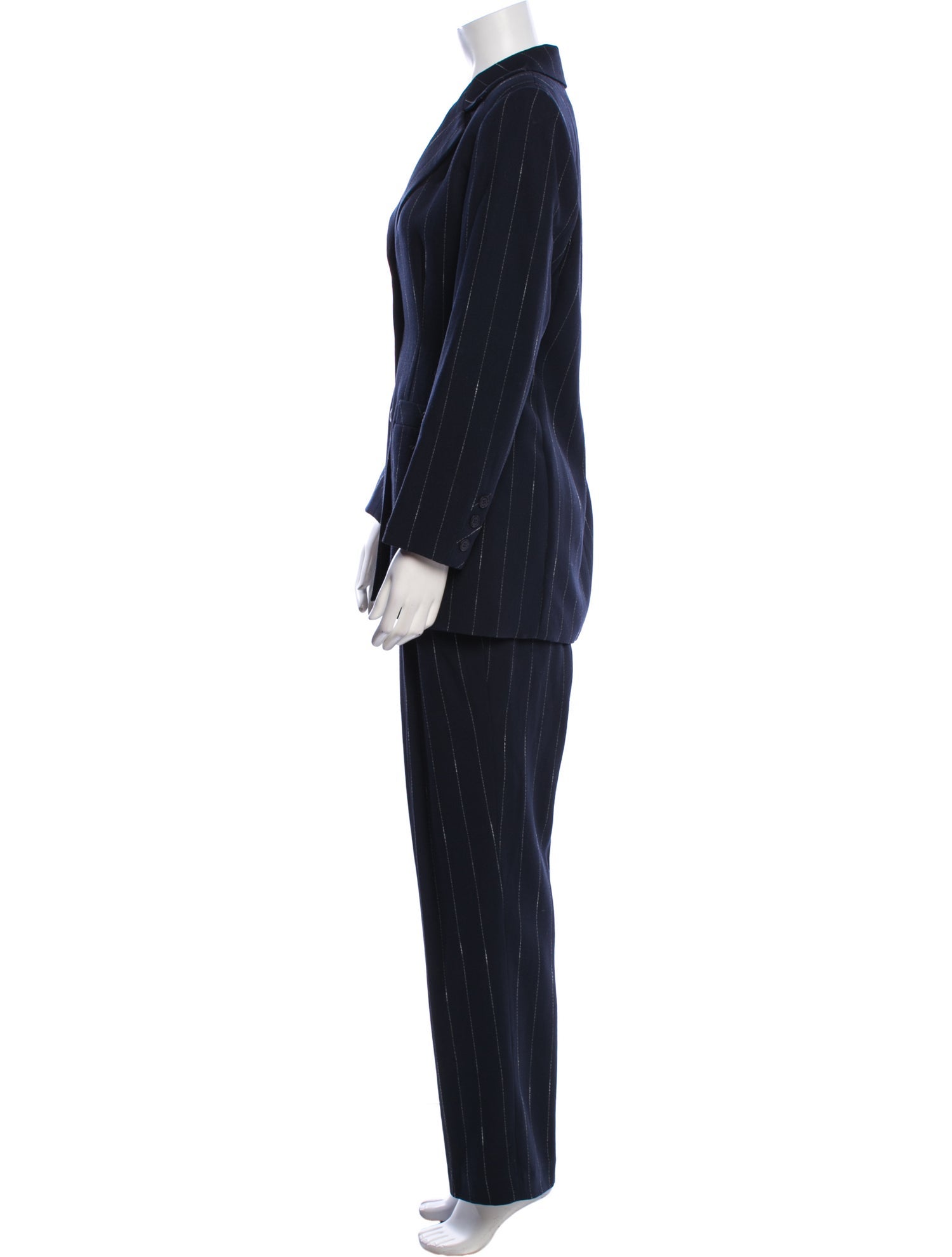 Bill Blass Wool Striped Pantsuit