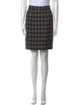 Bill Blass Plaid Print Knee-Length Skirt