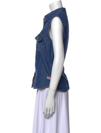 Bill Blass Sleeveless Button-Up Top
