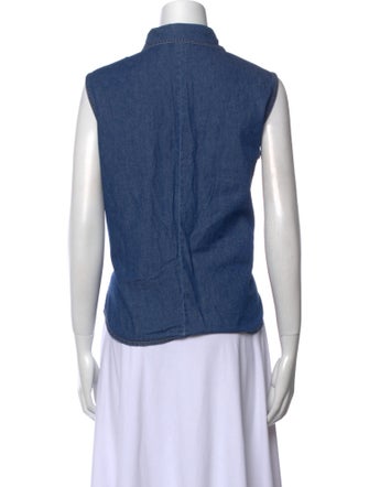 Bill Blass Sleeveless Button-Up Top