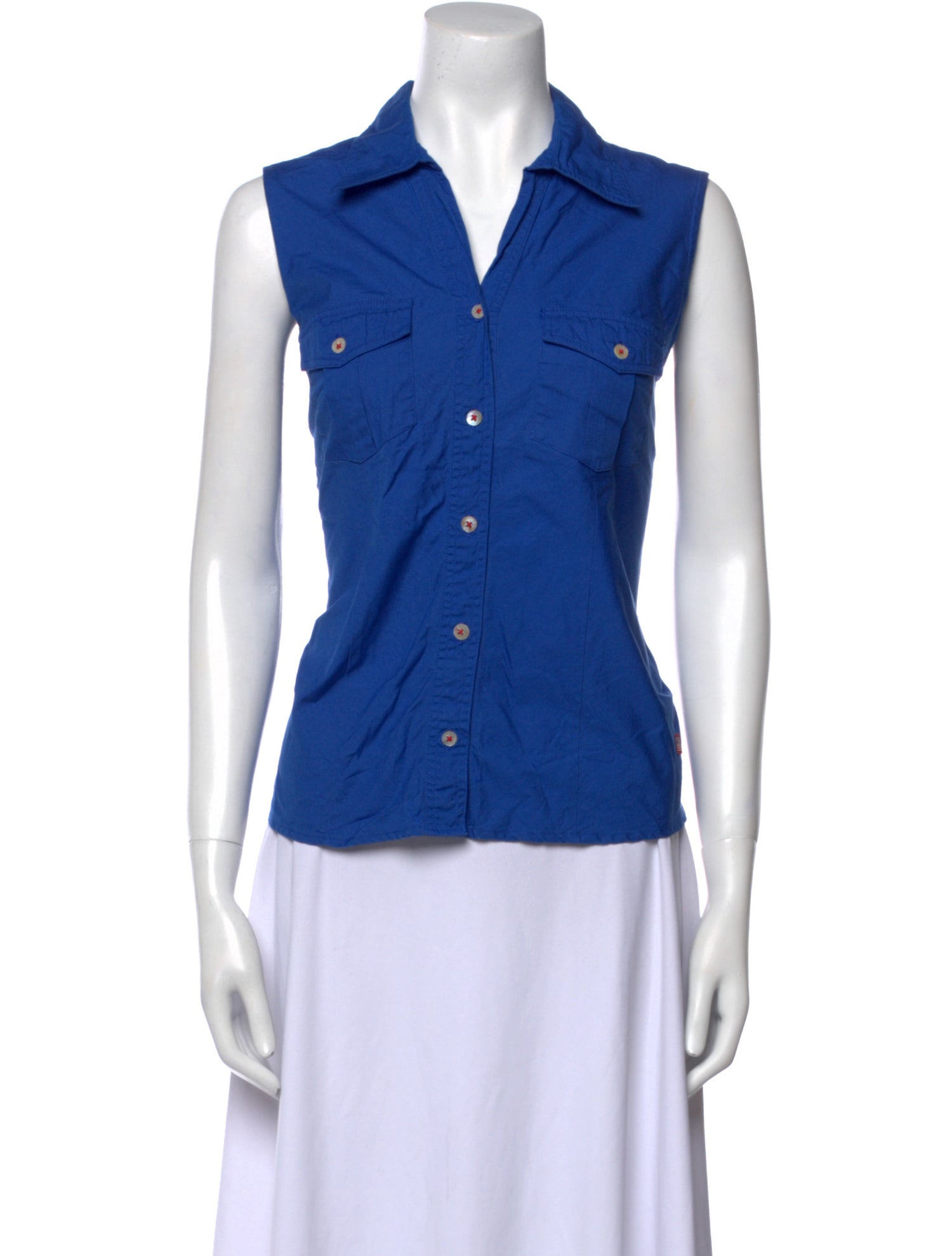 Bill Blass Sleeveless Button-Up Top