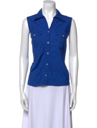 Bill Blass Sleeveless Button-Up Top