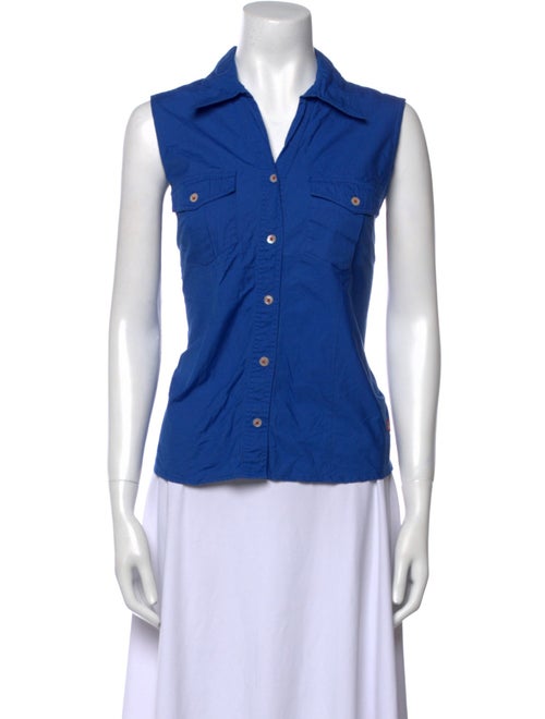 Bill Blass Sleeveless Button-Up Top