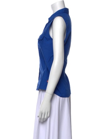Bill Blass Sleeveless Button-Up Top