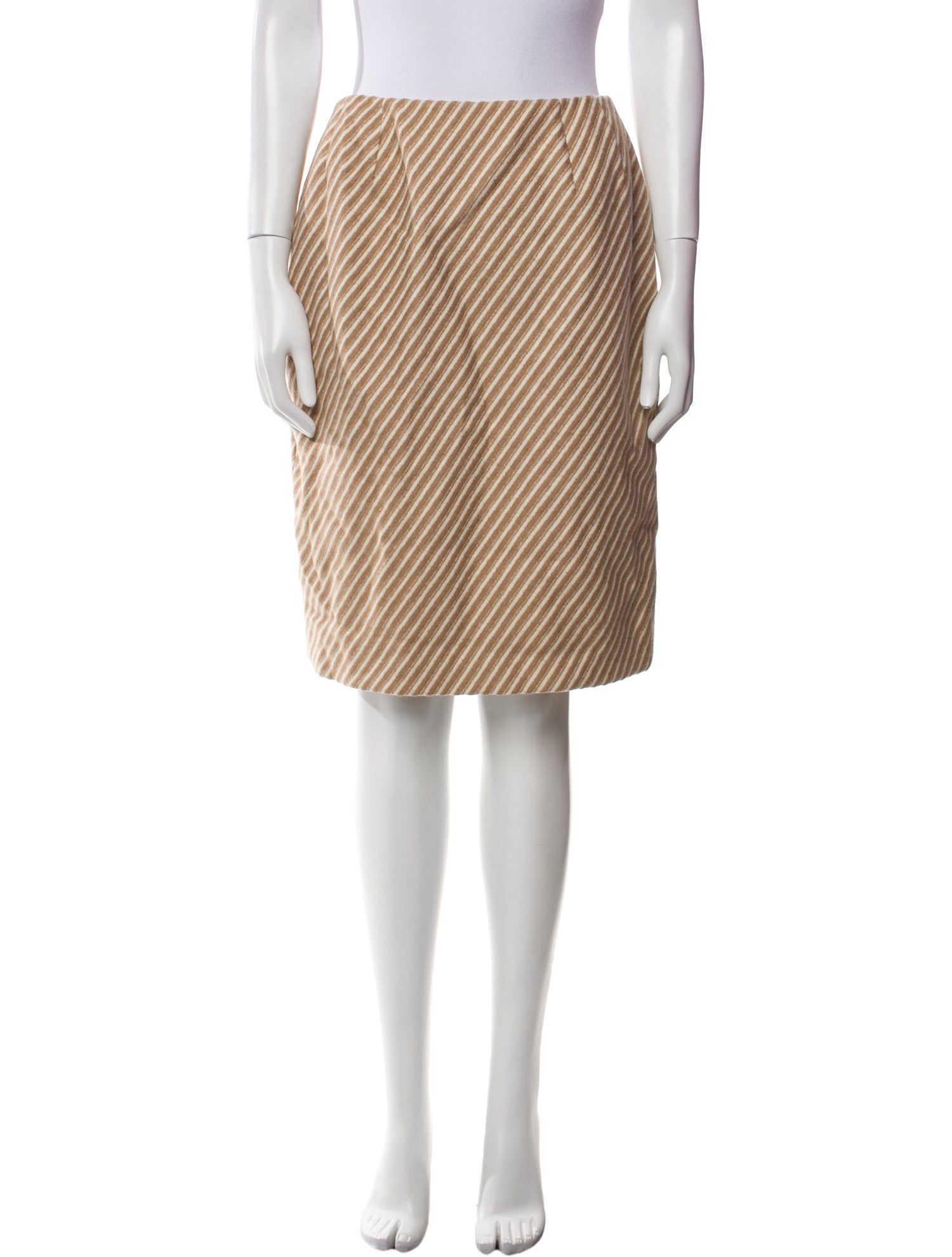 Bill Blass Striped Knee-Length Skirt