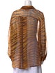 Bill Blass Animal Print Long Sleeve Button-Up Top