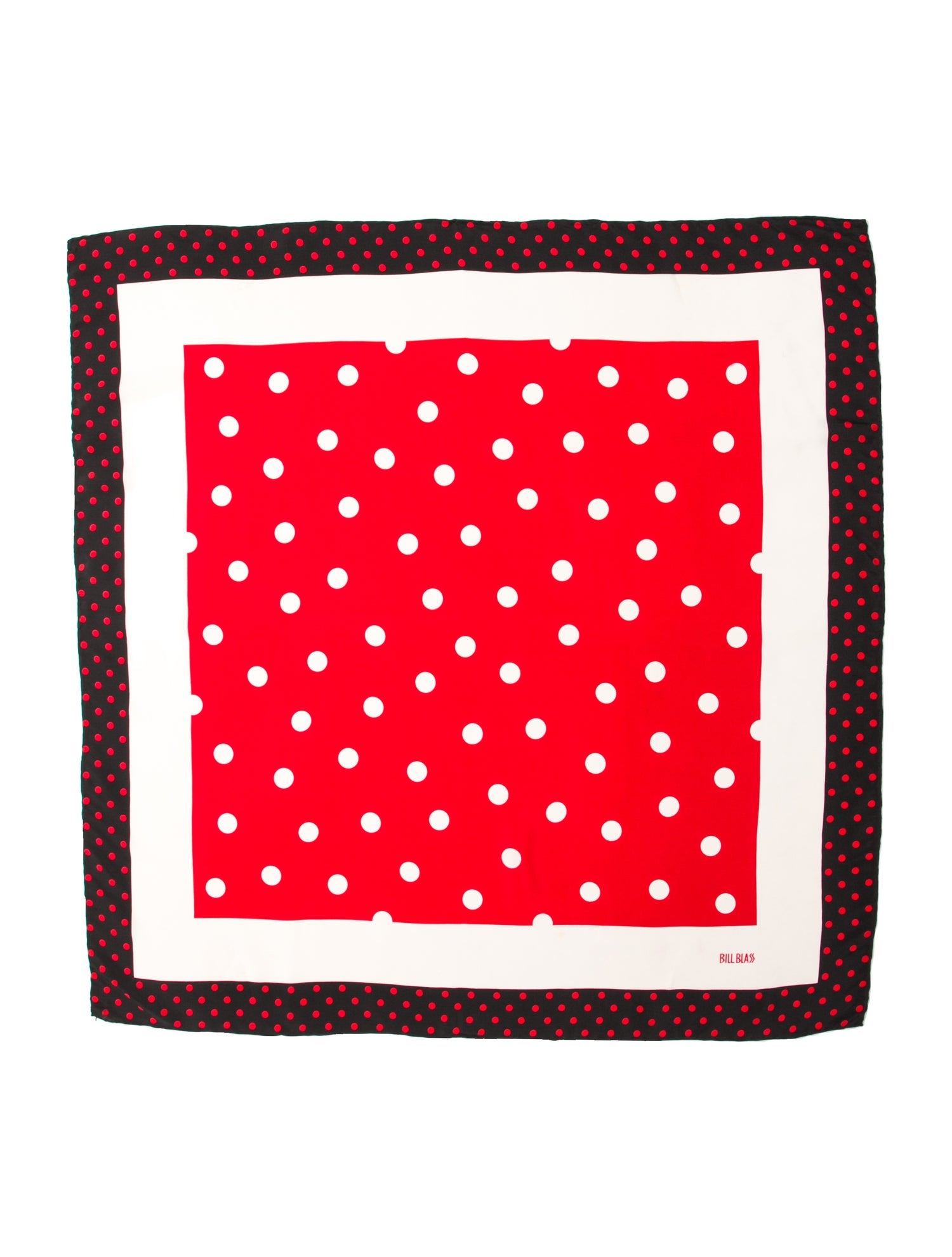 Bill Blass Silk Polka Dot Print Scarf