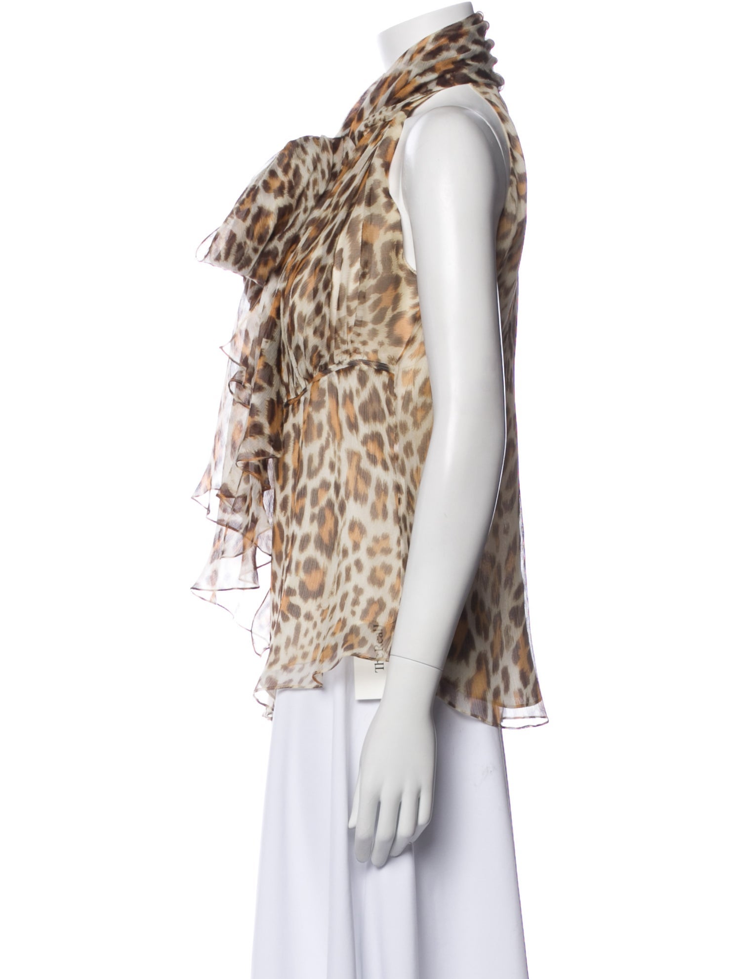 Bill Blass Silk Animal Print Blouse