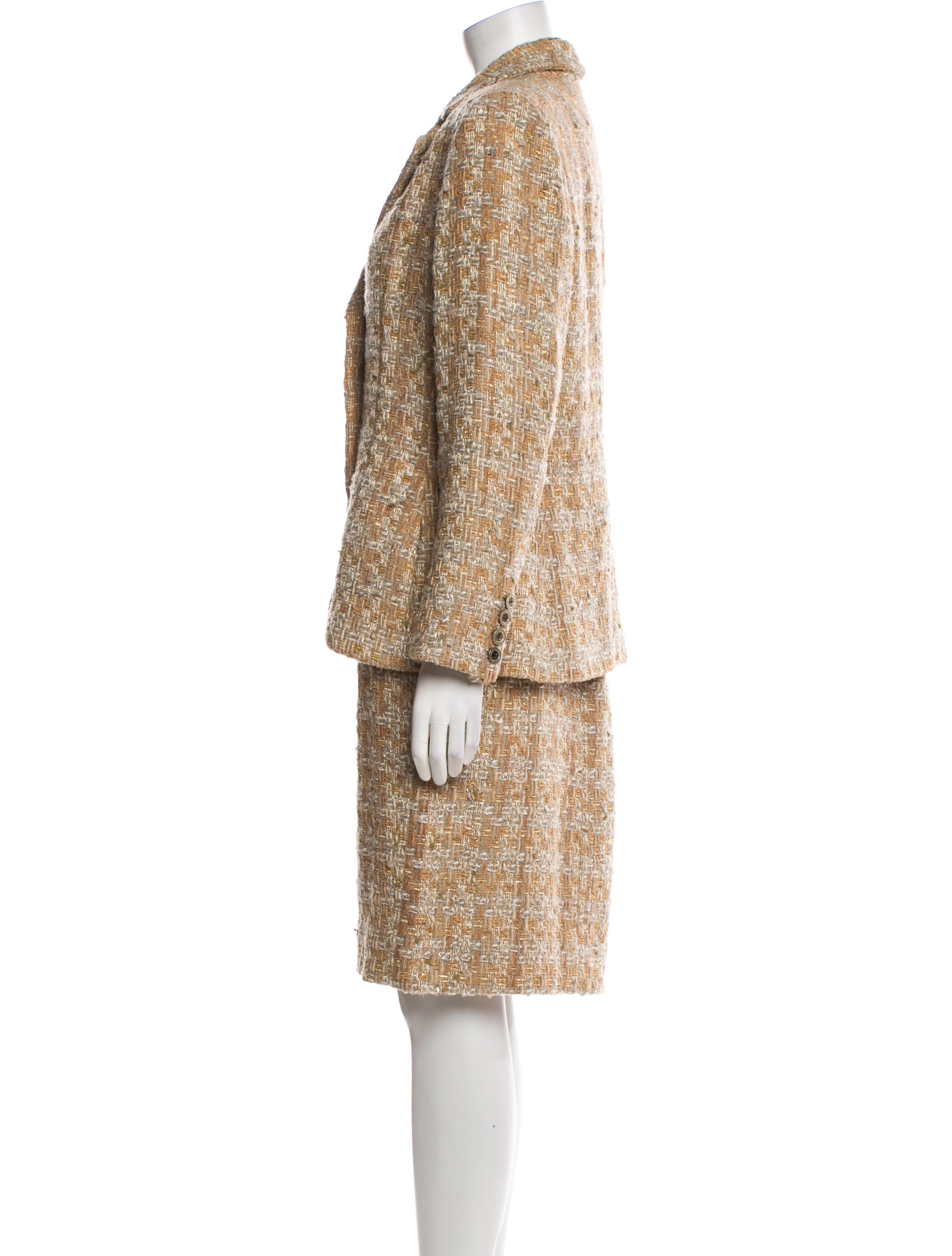 Bill Blass Tweed Pattern Skirt Suit