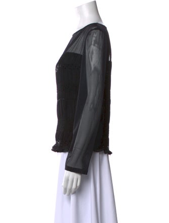 Bill Blass Bateau Neckline Long Sleeve Blouse