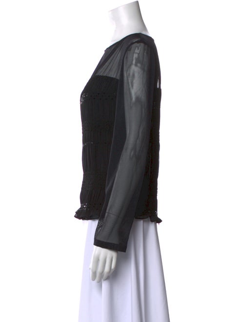 Bill Blass Bateau Neckline Long Sleeve Blouse