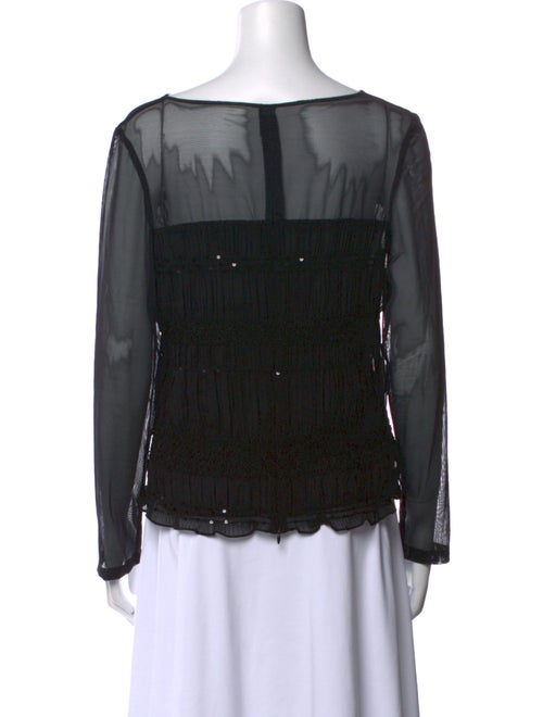 Bill Blass Bateau Neckline Long Sleeve Blouse