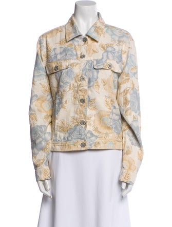 Bill Blass Linen Floral Print Jacket