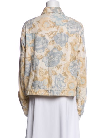 Bill Blass Linen Floral Print Jacket