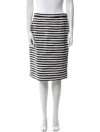 Bill Blass Striped Knee-Length Skirt