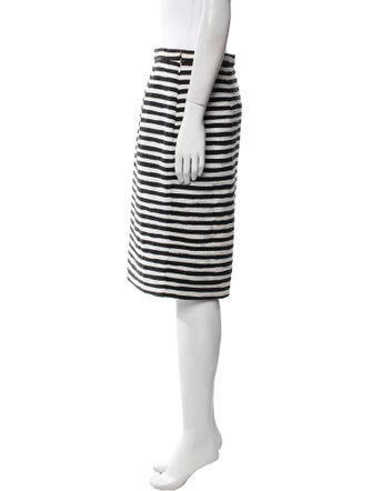 Bill Blass Striped Knee-Length Skirt
