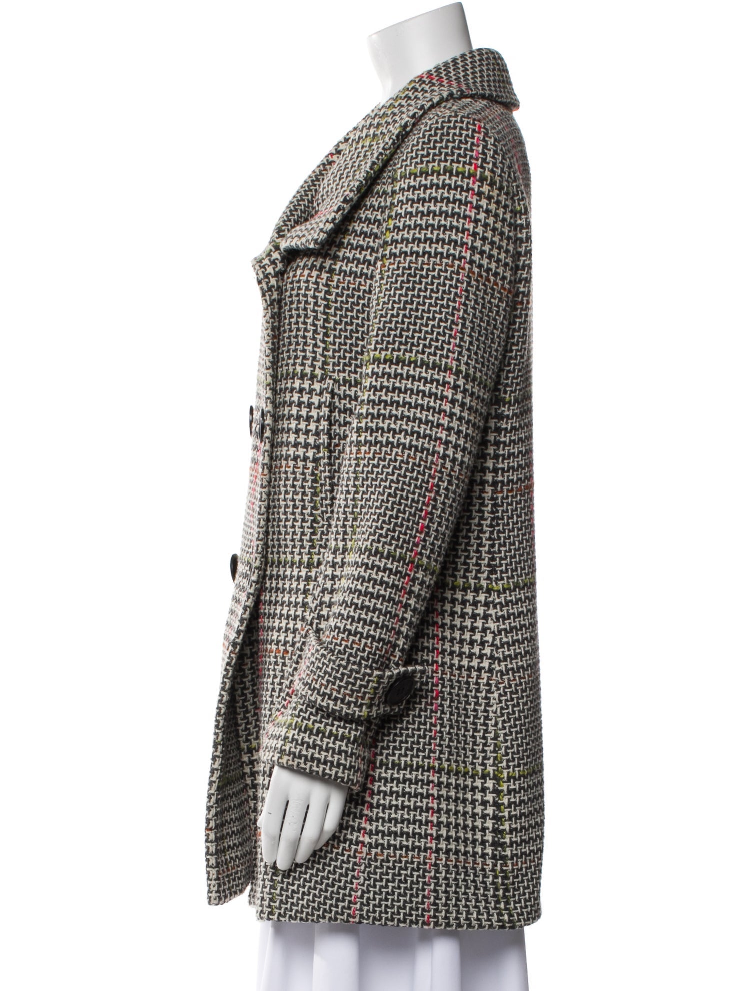 Bill Blass Wool Plaid Print Jacket