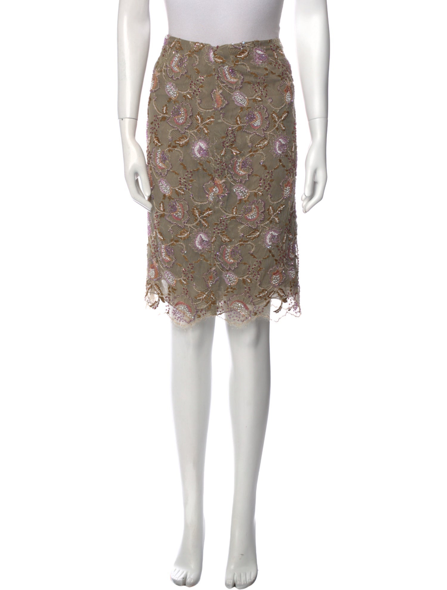 Bill Blass Lace Knee-Length Skirt