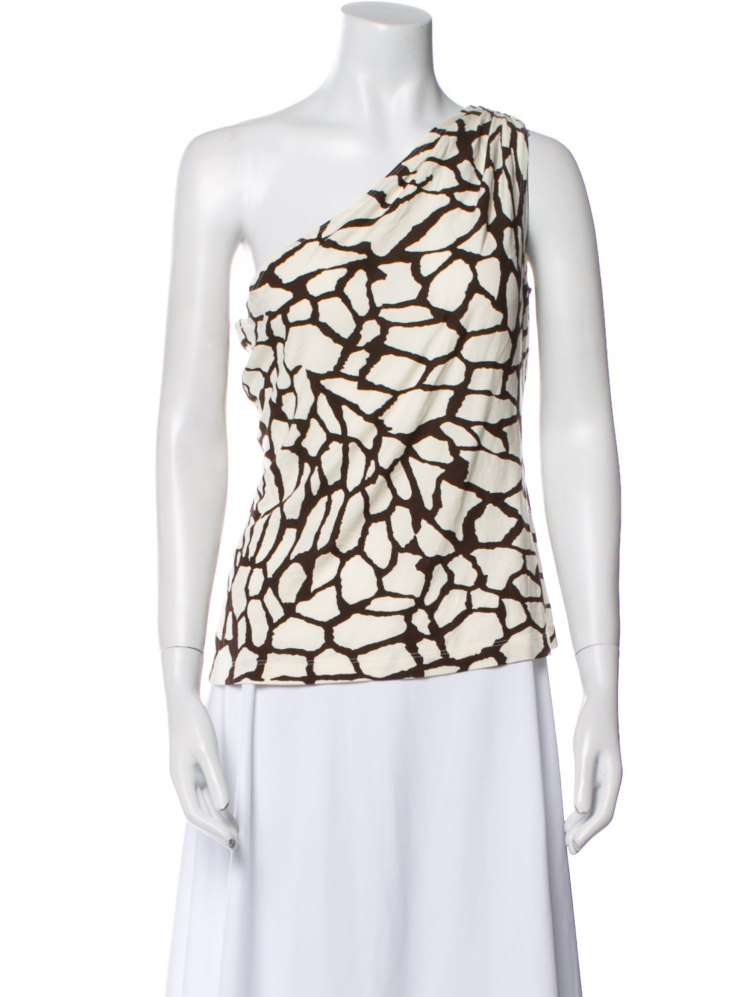 Bill Blass Animal Print One-Shoulder Top