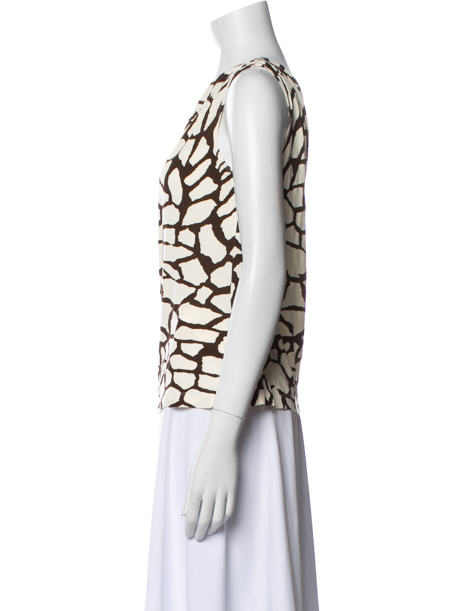 Bill Blass Animal Print One-Shoulder Top