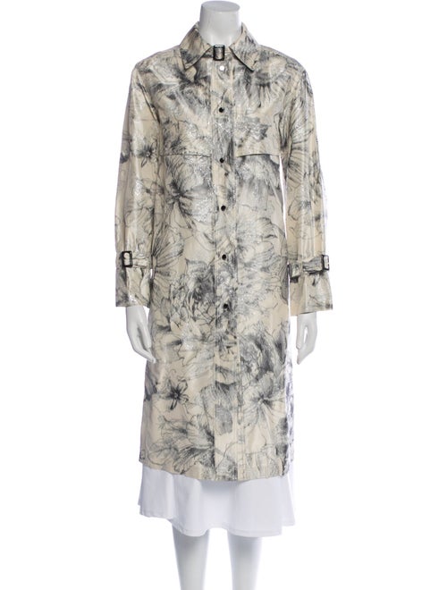 Bill Blass Floral Print Trench Coat