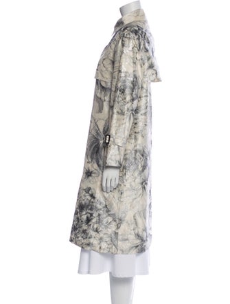 Bill Blass Floral Print Trench Coat