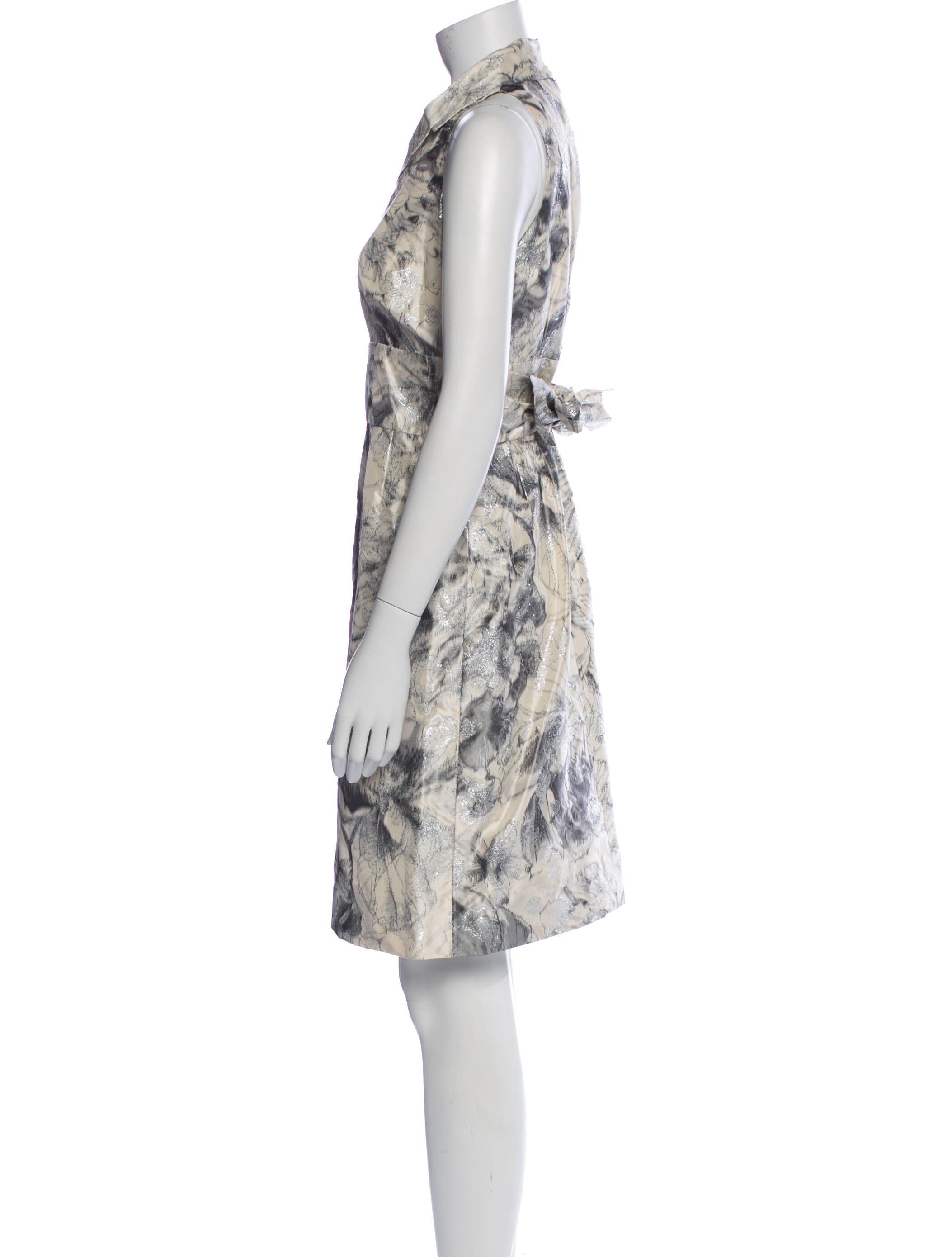 Bill Blass Printed Knee-Length Dress