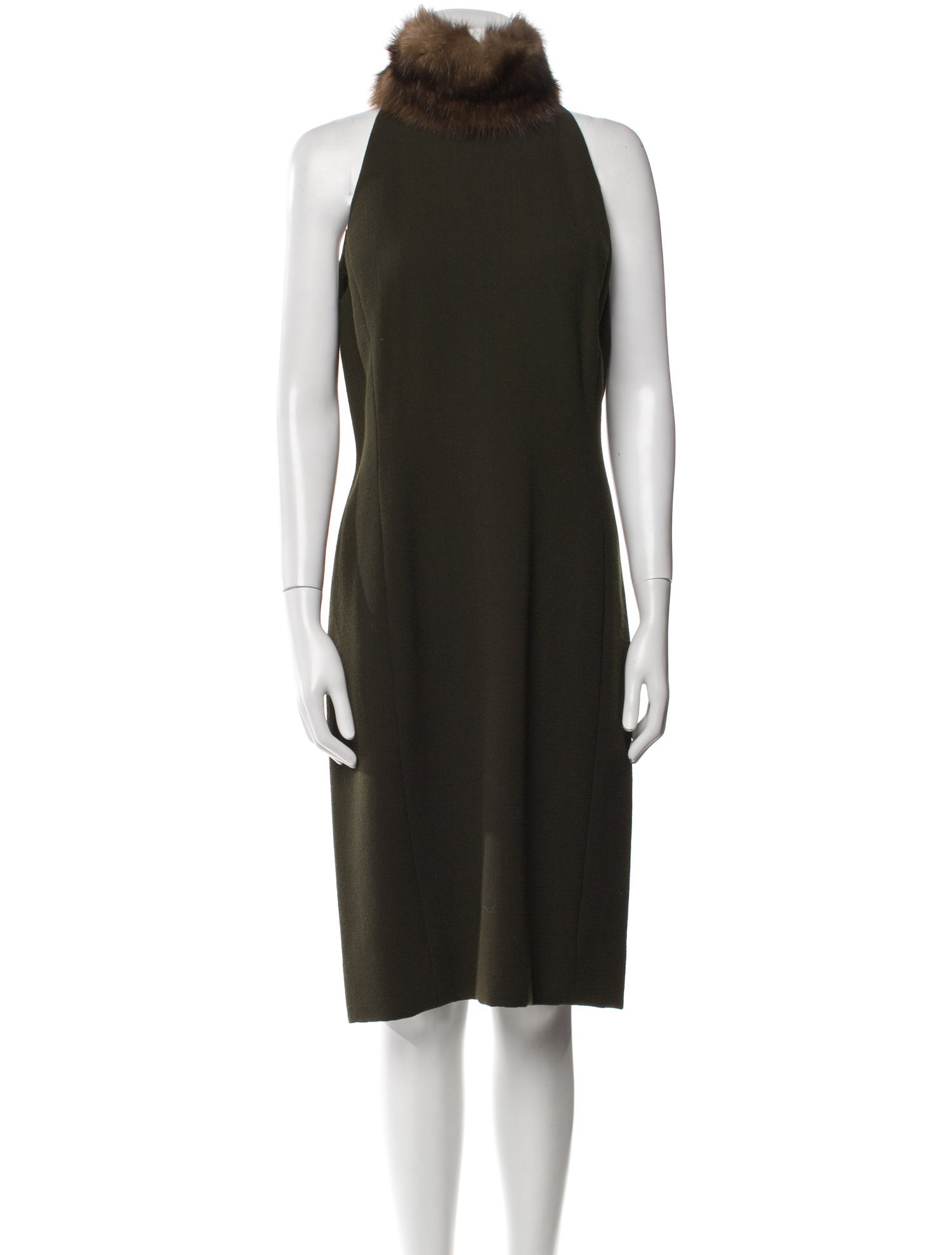 Bill Blass Mock Neck Midi Length Dress