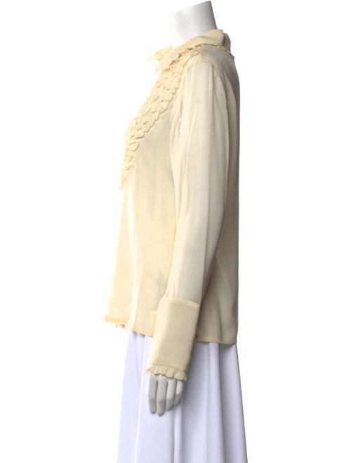 Bill Blass Long Sleeve Button-Up Top