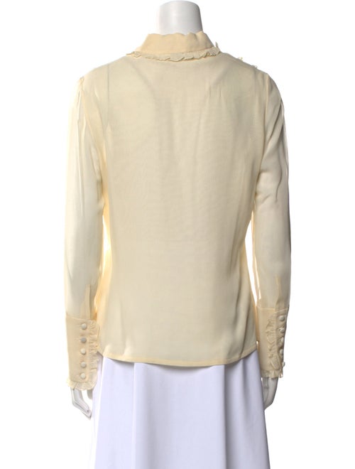 Bill Blass Long Sleeve Button-Up Top