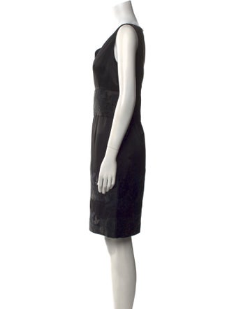 Bill Blass V-Neck Knee-Length Dress