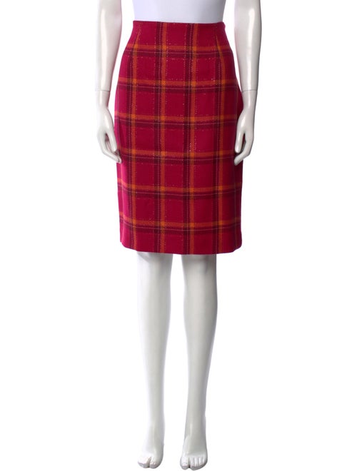 Bill Blass Plaid Print Knee-Length Skirt