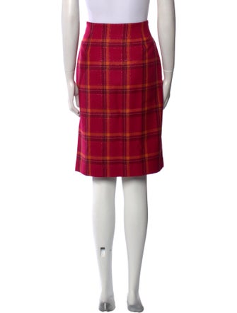 Bill Blass Plaid Print Knee-Length Skirt