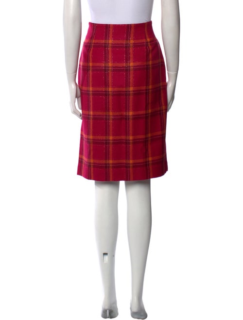 Bill Blass Plaid Print Knee-Length Skirt