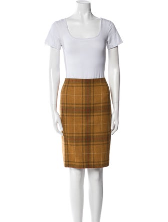 Bill Blass Corduroy Plaid Print Skirt Suit
