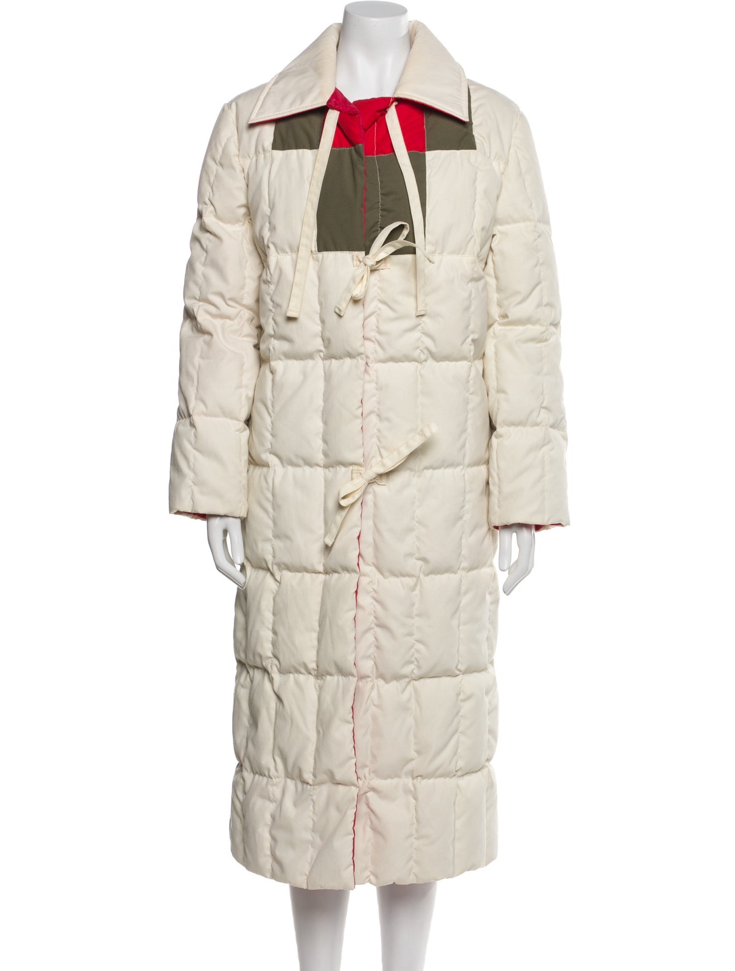 Bill Blass Colorblock Pattern Down Coat