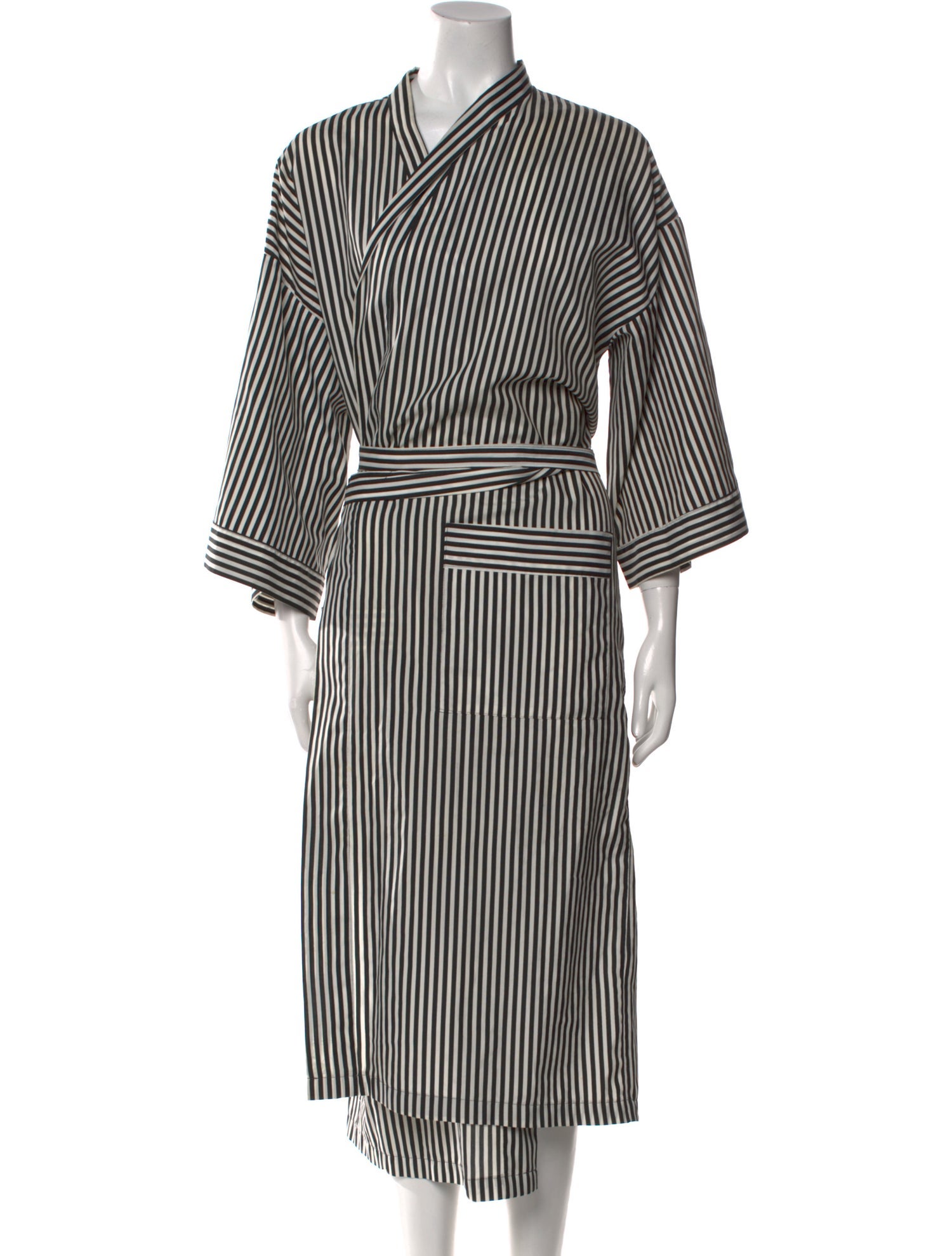 Bill Blass Striped Midi Length Dress