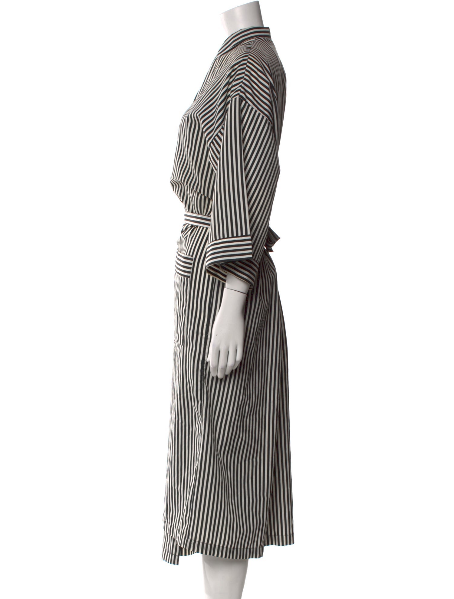 Bill Blass Striped Midi Length Dress