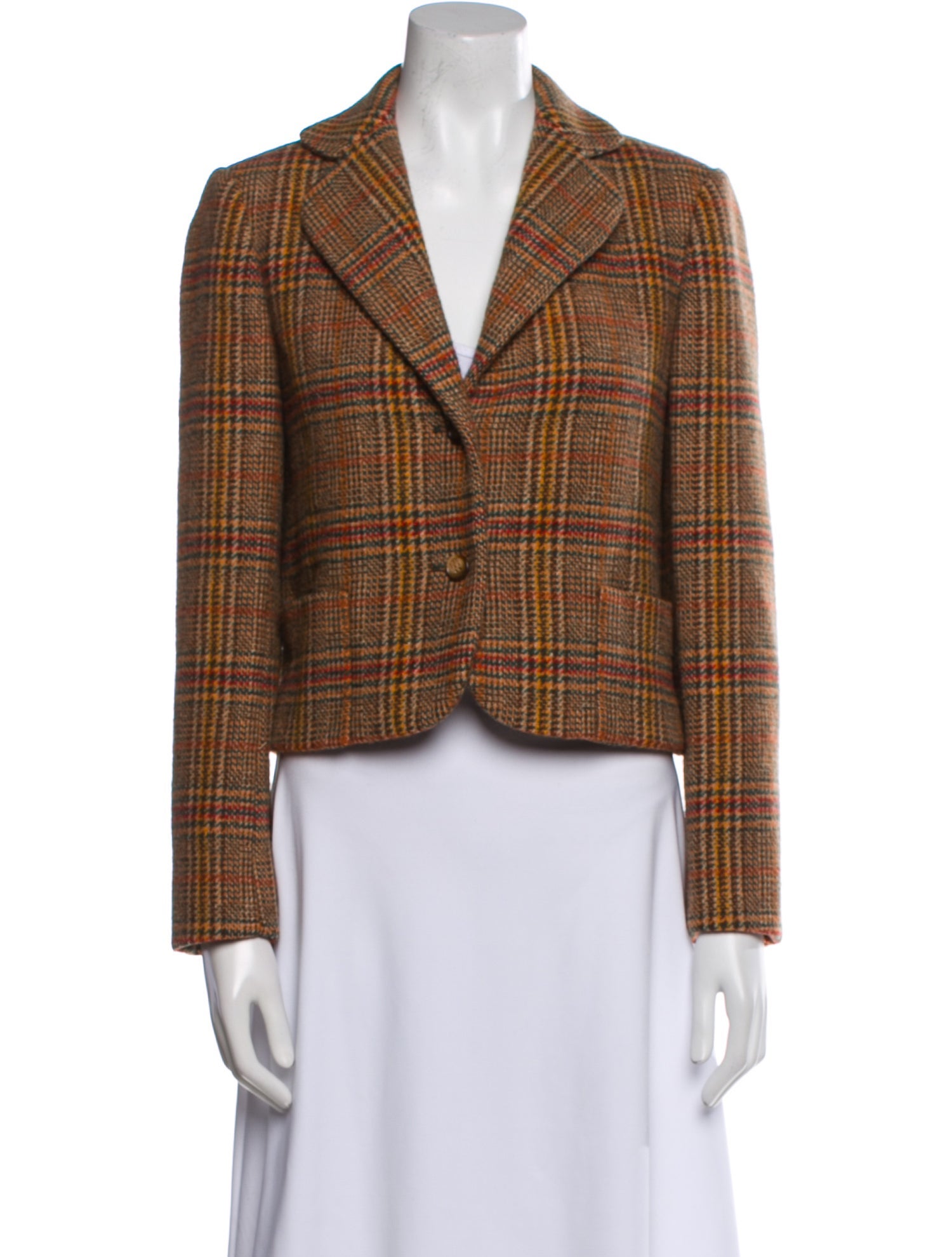 Bill Blass Plaid Print Blazer