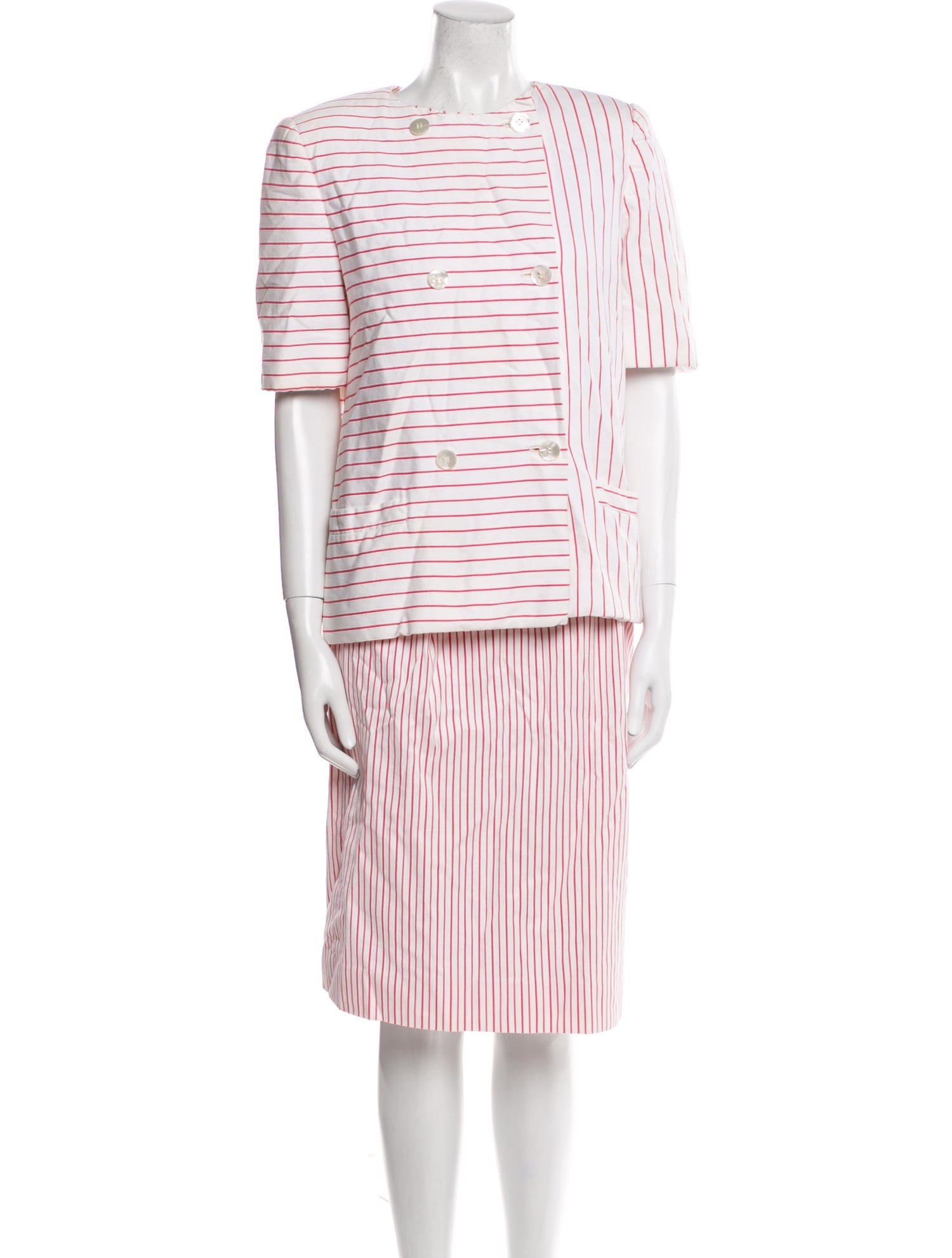 Bill Blass Striped Skirt Set