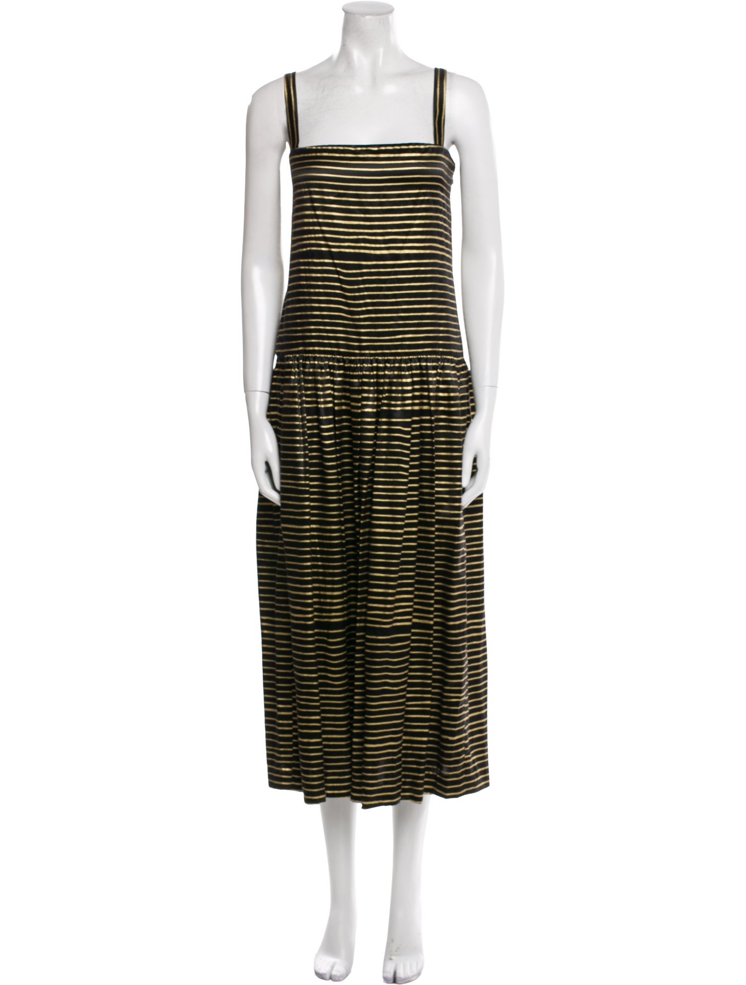 Bill Blass Striped Long Dress